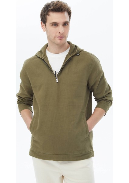 Haki Regular Fit Dokuma Overshırt fırsatları