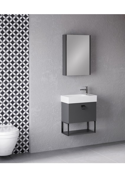 Gloria 50 cm Antrasit Gri Banyo Dolabı fiyatları