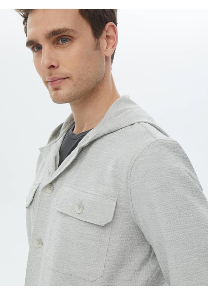 Gri Regular Fit Dokuma Pamuk Karışımlı Overshırt fırsatları