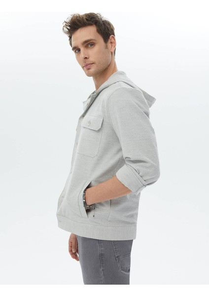 Gri Regular Fit Dokuma Pamuk Karışımlı Overshırt indirimleri