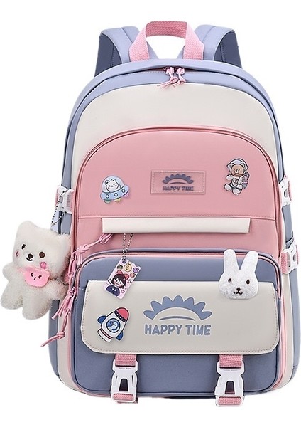 Kız Çocukların Yükünü Azaltmak Için Ilkokul Öğrencilerinin Okul Çantası, Üç Ila Altı Çocuk Için Birinci Sınıf Omurga Koruması, Kız Çocukları Için Ultra Hafif Dörtlü Basınç Tahliyesi (Yurt Dışından)