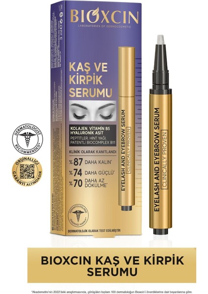 Kaş Kirpik Serumu - Kolajen,hyaluronikasit,hintyağı,keratin PEPTIDLERI,B5,BIOCOMPLEX,B11
