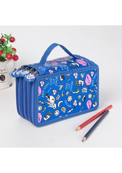Su Geçirmez Öğrenci Sanat Katmanlı Kalem Çantası Depolama Kalem Perde Renkli Eskiz Fırçası Renkli Kalem Çantası (Yurt Dışından)