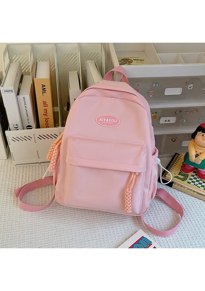 Hafif ve Çok Yönlü Küçük Mini Sırt Çantası Omuz Kızları Basit Stilde Okul Çantası (Yurt Dışından)
