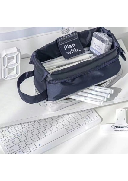 Büyük Kapasiteli Kızlar Küçük Taze Niş Çift Katmanlı Basit Yüksek Görünümlü Ilkokul Öğrencisi Kırtasiye Çantası (Yurt Dışından)