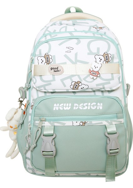 Ortaokul ve Lise Öğrencileri Için Geniş Kapasiteli ve Güzel Görünümlü Sırt Çantası, Sevimli Kontrast Renkli ve Su Geçirmez Okul Çantası (Yurt Dışından)