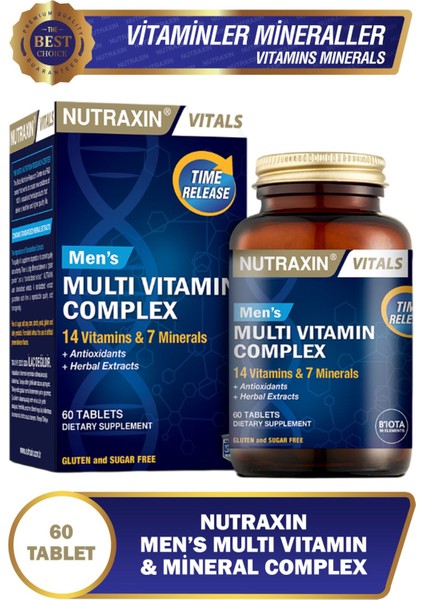 Men's Multi Vitamin ve Mineral Complex 60 Adet Tablet - (Erkeklere Özel Formül)