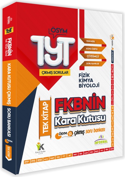 YKS - TYT FKBnin (Fizik Kimya Biyoloji) Kara Kutusu Tek Kitap Konu Özetli Dijital Çözümlü Soru Bankası