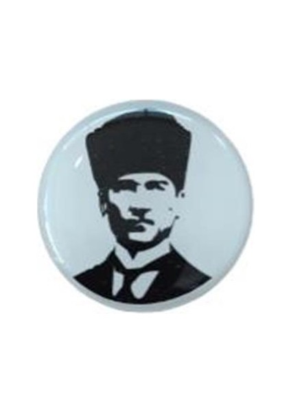 K.atatürk Silüetli Yuvarlak Etiket Damla Sticker 3cm