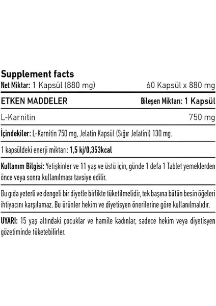 L-Carnitine 750 Mg 2 Kutu 120 Kapsül fiyatları