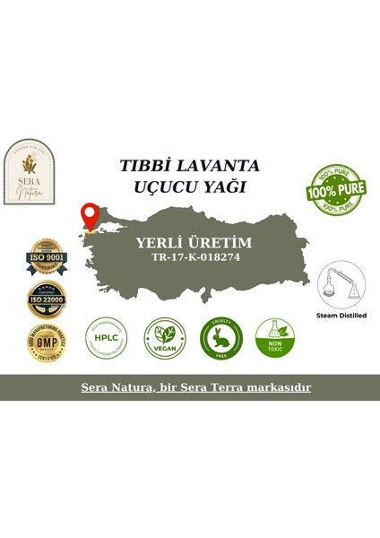 Sera Natura Tıbbi Lavanta Uçucu Yağı 10 Ml. %100 Saf