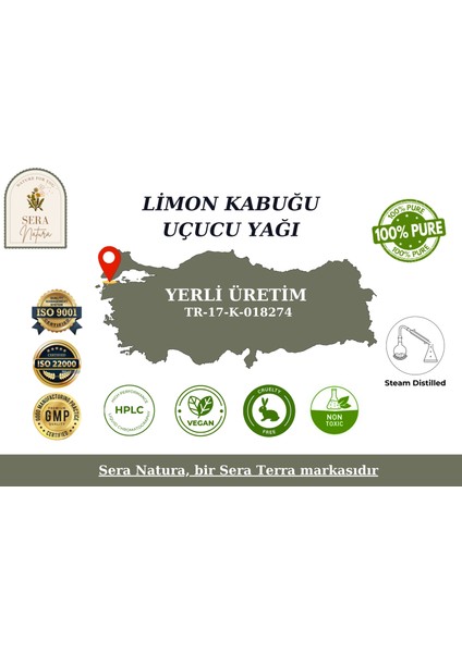 Sera Natura Limon Kabuğu Uçucu Yağı 10 Ml. %100 Saf