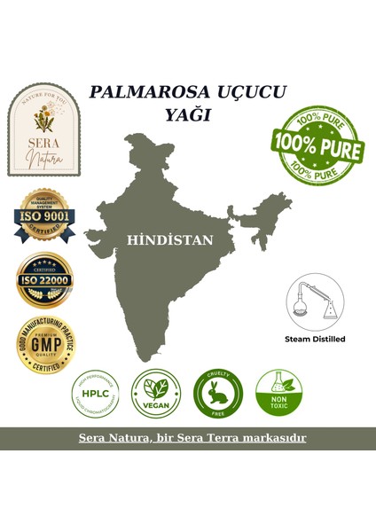 Sera Natura Palmarosa Uçucu Yağı %100 Saf 5 Ml.