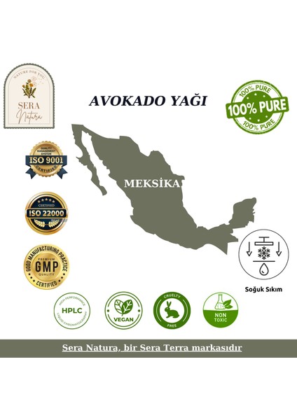 Sera Natura Avokado Yağı 30 Ml. %100 Saf