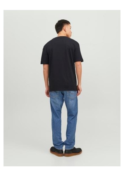 Erkek Jjestar Bisiklet Yaka Baskılı T-Shirt 12234746 Siyah modelleri