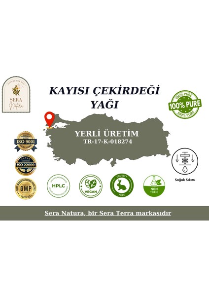 Sera Natura Kayısı Çekirdeği Yağı 30 Ml. %100 Saf