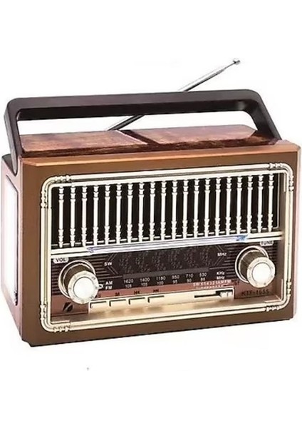 Kbroad Model Ktf 1655 2.5" Radyo ve Muzik Çalar Şarjlı Nostalji Radyo