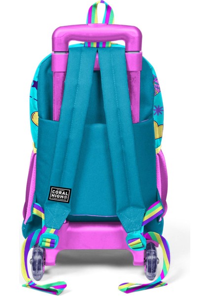 Kids Pembe Turkuaz Kulaklık Paten Desenli Çekçekli 3'lü Çanta Seti SET0123954 indirimleri