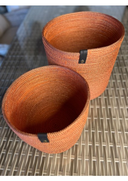 Pot Saksı Sepet. 2li Set Banyo, Mutfak, Çocuk Odası Düzenleyici Sepet, Organizer Hasır