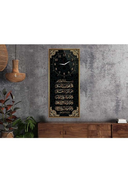 Dikey Üstten Saatli Dini Temalı 50X100 cm Temperli Cam Tablo DSUD0018 fırsatları