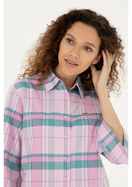 Kadın Pembe Gömlek Desenli 50289145-VR041 fiyatları