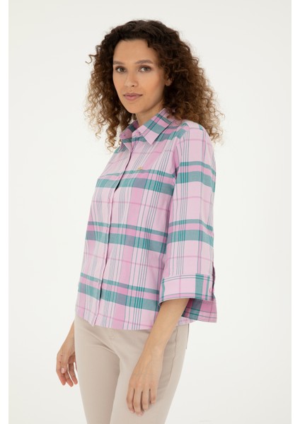 Kadın Pembe Gömlek Desenli 50289145-VR041 modelleri