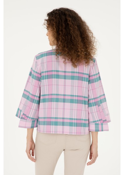 Kadın Pembe Gömlek Desenli 50289145-VR041 indirimleri