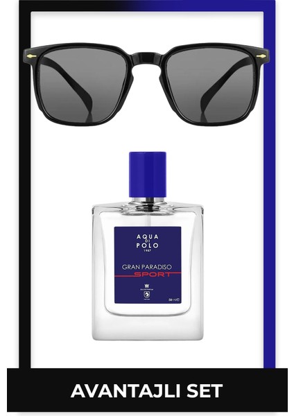 Gran Paradiso Sport Edp 50 ml Erkek Parfüm & Siyah Gözlük Seti