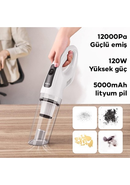 Kablosuz Dikey Şarjlı Mini Araç ve Ev Süpürgesi