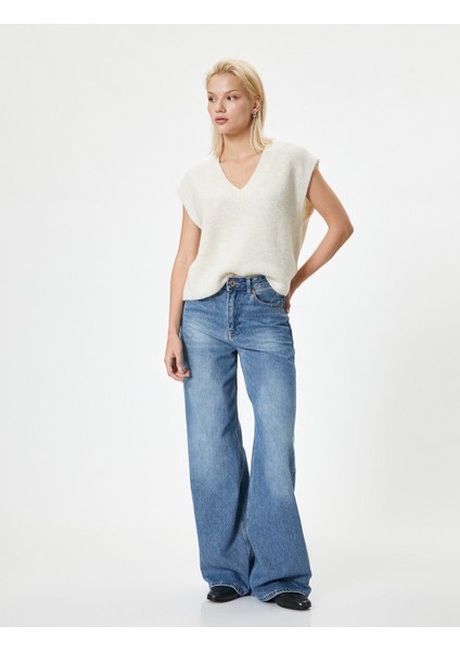 Triko Oversize Süveter V Yaka Yumuşak Dokulu fiyatları