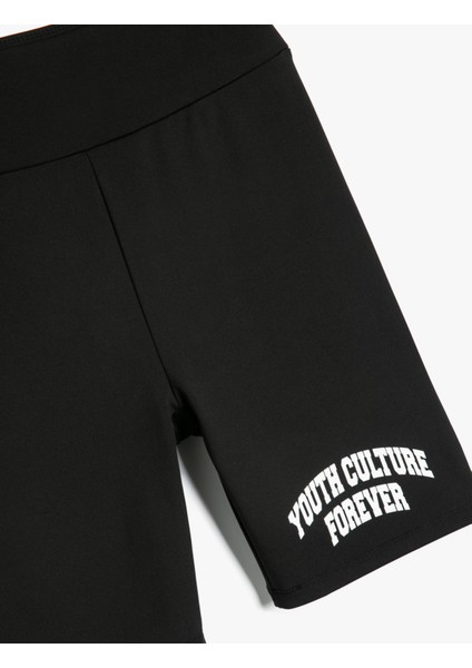 Spor Biker Tayt Yüksek Bel Baskılı Slim Fit modelleri