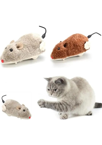 Oyuncağı - Fare Kedi Oyuncağı - Kurmalı Tüylü Kedi Fare Oyuncağı - Evcil Hayvan Interaktif Kedi Oyuncağı - Eğlenceli Hareketli Kedi Oyuncağı
