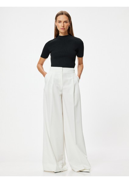 Kısa Kollu Basic Triko Kazak Dik Yaka fiyatları