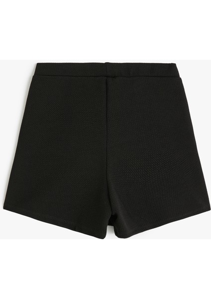 Basic Mini Şort Etek Kruvaze Beli Lastikli