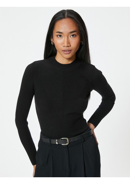 Basic Triko Kazak Hafif Dik Yaka Fitilli fiyatları