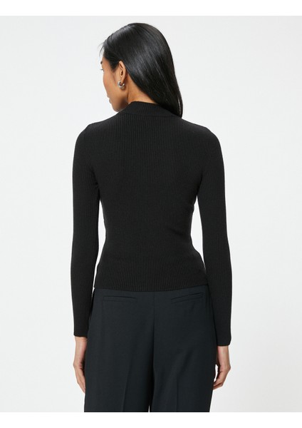 Basic Triko Kazak Hafif Dik Yaka Fitilli fırsatları