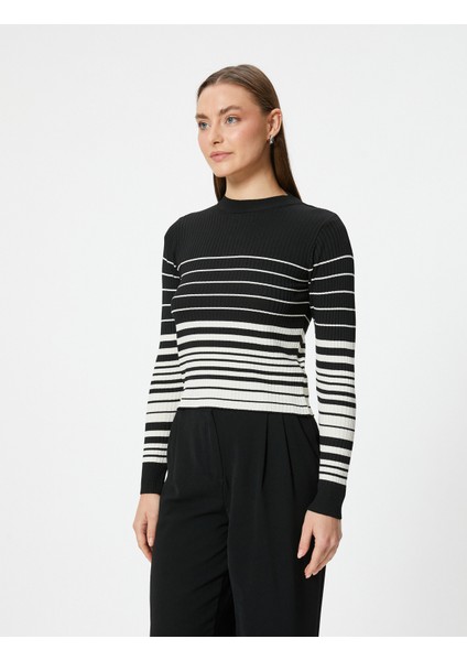 Triko Kazak Uzun Kollu Bisiklet Yaka Dokulu modelleri