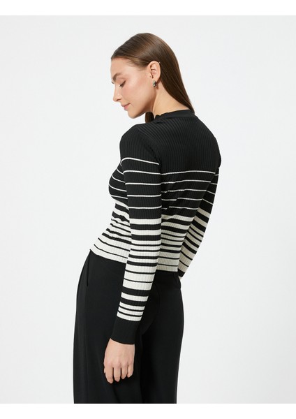 Triko Kazak Uzun Kollu Bisiklet Yaka Dokulu fırsatları