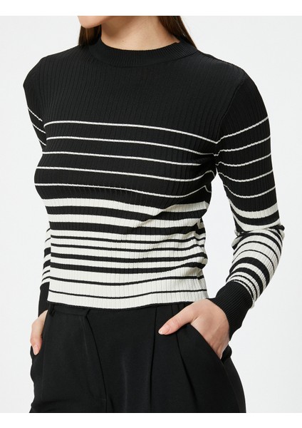 Triko Kazak Uzun Kollu Bisiklet Yaka Dokulu indirimleri