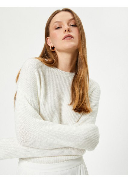 Basic Triko Kazak Uzun Kollu Bisiklet Yaka