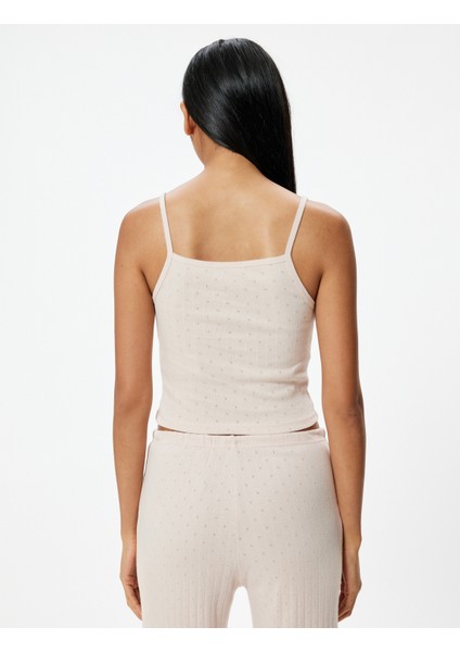 Ince Askılı Pijama Üstü Dokulu Pamuklu fırsatları