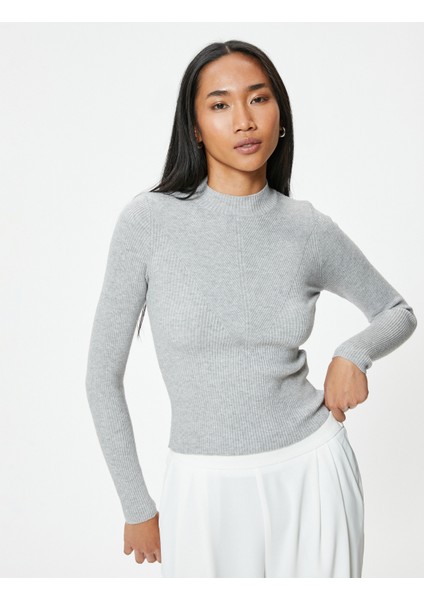 Basic Triko Kazak Hafif Dik Yaka Fitilli fiyatları