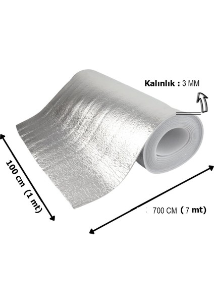 7 mt Kalorifer Radyatör Arkalığı Isı Yalıtımı İzalasyon Levhası Petek Arkası Alüminyum Folyo 7MTX1MT