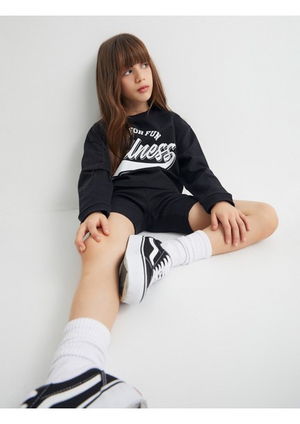 Sweatshirt ve Şort Seti Ikili Pamuklu