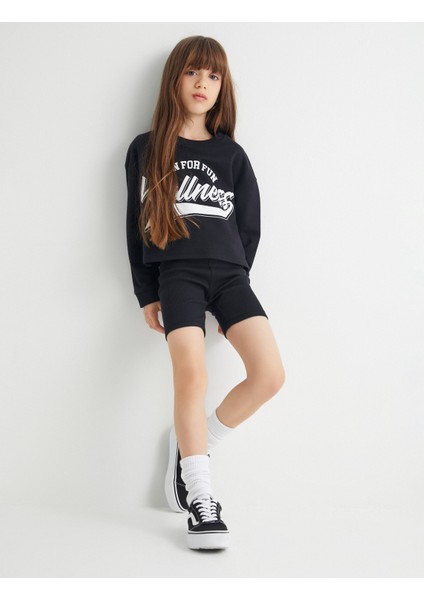 Sweatshirt ve Şort Seti Ikili Pamuklu