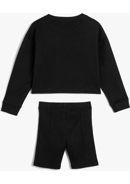Sweatshirt ve Şort Seti Ikili Pamuklu