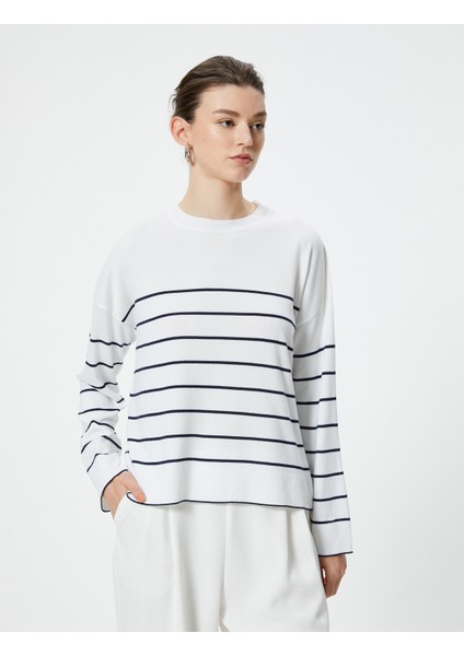 Basic Triko Kazak Uzun Kollu Bisiklet Yaka modelleri