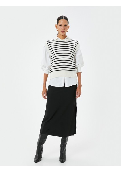 Yanları Yırtmaç Detaylı Uzun Etek fiyatları