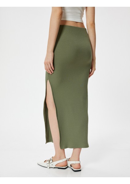 Midi Etek Yırtmaç Detaylı Yüksek Bel A Kesim fırsatları