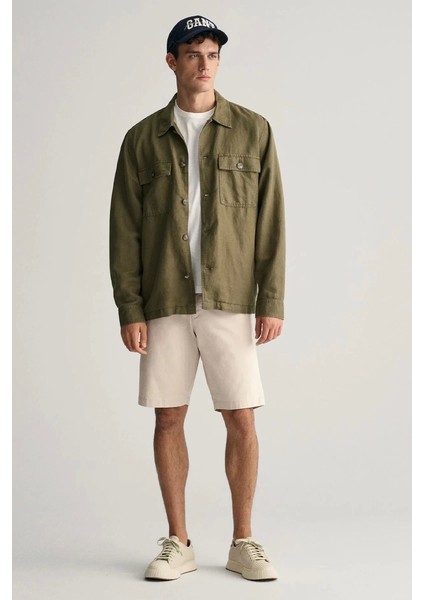 Erkek Krem Relaxed Fit Şort